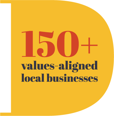 150+ values-aligned local businesses